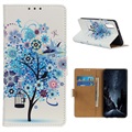 Glam Series Sony Xperia 5 II peněženka - kvetoucí strom / modrá