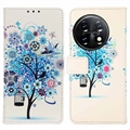 Glam Series OnePlus 11 Pouzdro na Peněženku - Kvetoucí strom / Modrá