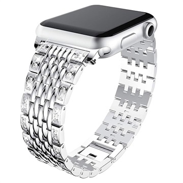 Série Apple Watch Ultra 2/Ultra/9/8/SE/7/6/5/4/3/2/1 Glam popruh - 44 mm, 42 mm - stříbro