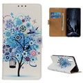 Glam Series Samsung Galaxy A50 Peněženka - kvetoucí strom / modrá
