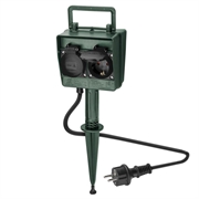 Goobay 4-Way Garden Socket with Ground Spike - IP44