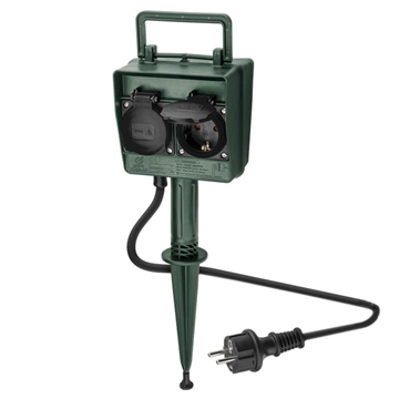 Goobay 4-Way Garden Socket with Ground Spike - IP44