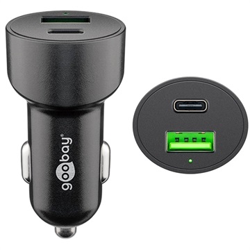 Goobay 48W Fast Aut Charger s USB-C PD & USB-A QC3.0-Černá