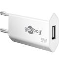 Goobay Compact USB-A Wall Charger - 5W - White