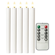Goobay LED Real Wax Taper Candles with Remote Control - 5 Pcs. - White