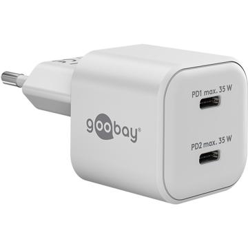 Goobay Nano GaN Dual USB-C PD Fast Charger 35W