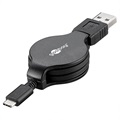 Goobay zatahovací USB 2.0 / USB 3.1 Type -C kabel - černá
