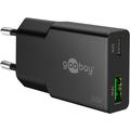 Goobay Slim USB-C PD GaN Dual Fast Charger 30W - Black