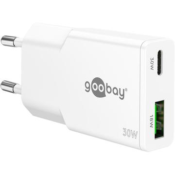 Goobay Slim USB-C PD GaN Dual Fast Charger 30W
