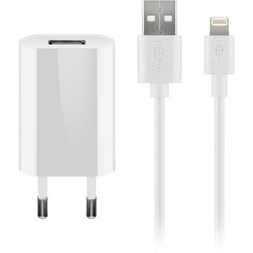 Goobay USB Charger with Lightning Cable - MFi Certified - White
