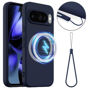 Tekuté silikonové pouzdro pro Google Pixel 10 – kompatibilní s MagSafe – Tmavě modrá