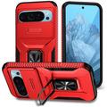 Google Pixel 9/9 Pro Rotary Ring Hybrid Case with Camera Shield - Red