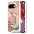 Google Pixel 9a Marble Pattern Electroplated IMD TPU Case - Pink