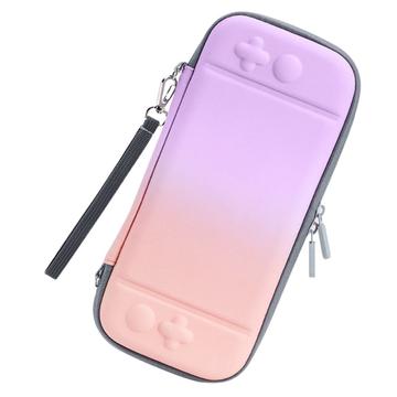 Gradientní barva úložné tašky pro Nintendo Switch Anti-drop Portable PU Leather Protective Case - Purple/Pink