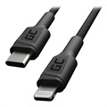 Proud elektrického proudu zelených buněk pletený kabel USB -C / Lightning - 1M - Black