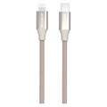 GreyLime 18W opletený USB-C / Lightning kabel – MFi Certified – 1m – Béžový