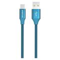 Pletený Kabel USB-A / USB-C GreyLime - 1m - Modrý