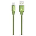 Pletený Kabel USB-A / USB-C GreyLime - 1m - Zelená