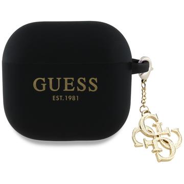 AirPods 4 Guess 4G Charm Silicone Case - Černá