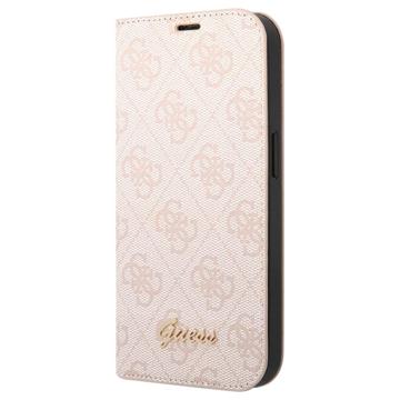 Guess 4G Metal Gold Logo iPhone 14 Plus Flip Pouzdro