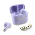 Guess Charm True Wireless Earphones with Glossy Effect & Classic Logo Print - Purple