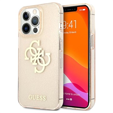 Hádejte Glitter 4G Big Logo iPhone 13 Pro Hybrid Case - Gold