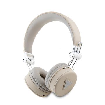 Guess Grained Triangle Logo ENC Wireless Headphones - Beige