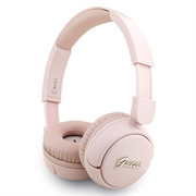 Guess Metal Logo Script Bluetooth 5.3 On-Ear Headphones - Pink