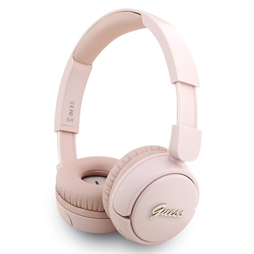 Guess Metal Logo Script Bluetooth 5.3 On-Ear Headphones - Pink