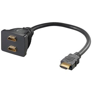 Adaptér HDMI / 2x HDMI se zlatými kontakty - 10 cm