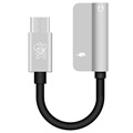 Hat Prince HC-13 USB-C / 3,5 mm & type-C Zvukový adaptér-stříbro