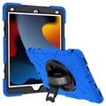 iPad 10.2 2019/2020/2021 Case Heavy Duty 360 s ručním popruhem - modrá/černá