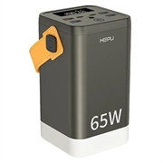Hepu XXL HP211 60000mAh Power Bank with 2xUSB-C PD, 4xUSB-A - 65W - Black