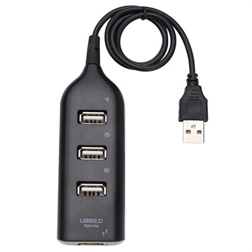 Vysokorychlostní 4 -port USB Hub 2.0 - 480 Mbps - černá