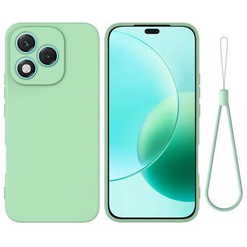 Honor 400 Lite Liquid Silicone Case with Hand Strap - Green
