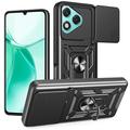 Honor 400 Lite Rotary Ring Hybrid Case with Camera Shield - Black