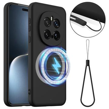 Tekuté silikonové pouzdro pro Honor Magic7 Pro – kompatibilní s MagSafe – Černé