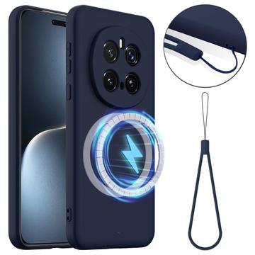 Tekuté silikonové pouzdro pro Honor Magic7 Pro – kompatibilní s MagSafe – Tmavě modrá