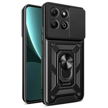 Honor X6b Rotary Ring Hybrid Case with Camera Shield - Black