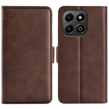Honor X6b Wallet Case with Magnetic Closure - Calf Texture - Brown
