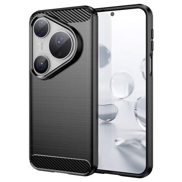 Huawei Pura 80 Pro/80 Pro+/80 Ultra Brushed TPU Case - Carbon Fiber - Black