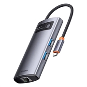 Rozbočovač 4v1 Baseus Metal Gleam Series WKWG070113, USB-C na 3x USB 3.0 + Ethernet RJ45