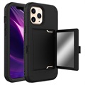 Hybridní pouzdro iPhone 12 Pro Max se skrytým zrcadlem a slotem pro kartu - černá