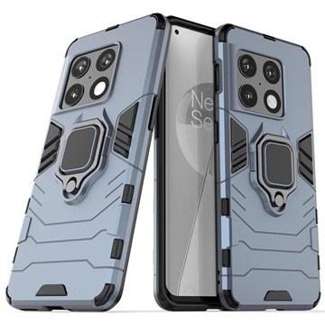 Hybridní pouzdro OnePlus 10 Pro s držákem prstenu - modrá