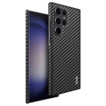 Potažené Pouzdro Imak Ruiyi Samsung Galaxy S23 Ultra 5G - Uhlíkové Vlákno - Černé