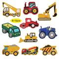 Iron-on Patches with Vehicles for Clothes - 10 Pcs. - Construction Site Machinery