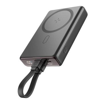 JOYROOM JR-PBM01 PD 20W 10000mAh telefonní powerbanka Magnetická bezdrátová nabíječka s vestavěným kabelem / stojánkem