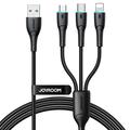 JOYROOM SA33-1T3 Starry Series 1,2m datový kabel 3 v 1 USB-A na IP+Type-C+Micro 3,5A nabíjecí kabel