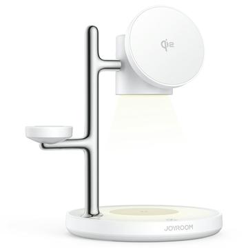 Joyroom JR-W23 Qi2 4-in-1 Magnetic Wireless Charger 15W with Night Light - White