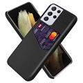 KSQ Samsung Galaxy S21 Ultra 5G pouzdro s kapsou karty - černá